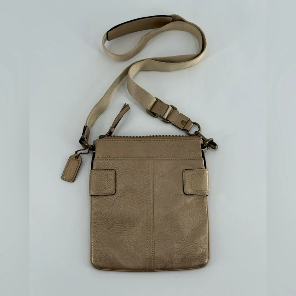 Coach Gold Metallic Crossbody Purse‎